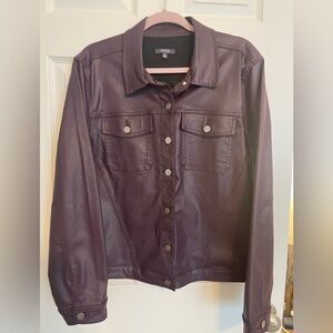 NYDJ Women's Deep Purple Vegan Leather Jacket